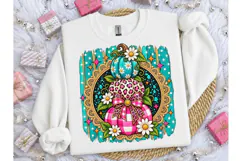 Boho Pumpkin Stack Fall PNG Sublimation Product Image 1