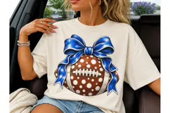 Football Bow Polka Dot PNG Sublimation T Product Image 3