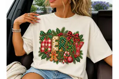 Merry Christmas Embroidery PNG Shirt Des Product Image 3