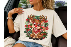Rudolph Christmas Reindeer PNG Shirt Product Image 3