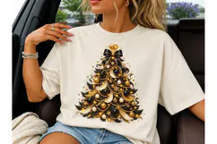 Black Gold Christmas Tree PNG Shirt Product Image 3