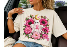 Floral Ghost Breast Cancer Awareness PNG Product Image 3