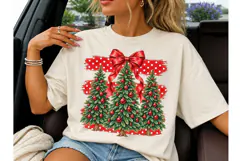Christmas Trees Bow PNG Sublimation Tee Product Image 3