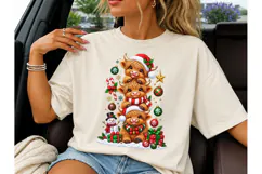 Christmas Highland Cow PNG Tee Design Product Image 3