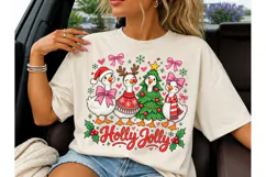 Holly Jolly Christmas Duck PNG Tee Product Image 1