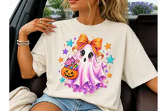 Cute Ghost Bow Halloween PNG Design Product Image 3