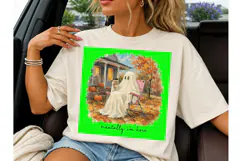 Mentally Im Here Ghost Fall PNG Shirt Product Image 6
