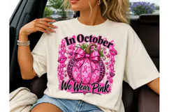 In October We Wear Pink PNG Tee Product Image 3