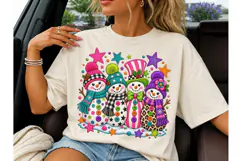 Colorful Snowmen Christmas PNG Sublimati Product Image 3