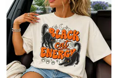 Black Cat Energy PNG Halloween Shirt Product Image 3
