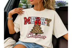 Merry Christmas Leopard Tree PNG Shirt Product Image 3