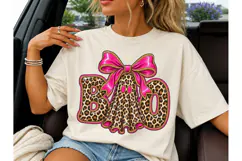 Boo Ghost Leopard Pink Bow PNG Tee Product Image 3