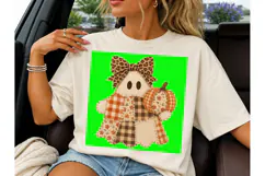 Patchwork Ghost Pumpkin Fall Halloween P Product Image 1