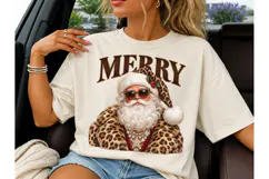 Merry Leopard Santa PNG Shirt Design Product Image 3