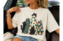 Black Cat Ghost Halloween PNG Tee Design Product Image 1