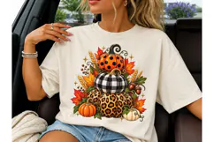 Fall Pumpkin Stack PNG Sublimation Tee Product Image 3