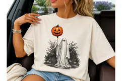 Ghost Pumpkin Balloon Halloween PNG Tee Product Image 3