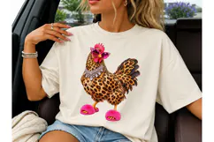 Sassy Leopard Chicken PNG Sublimation Product Image 1
