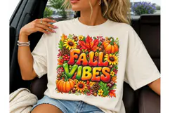 Fall Vibes Pumpkin PNG Sublimation Tee Product Image 1