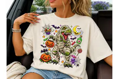 Mummy T-Rex Halloween PNG Shirt Design Product Image 3