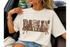 Darlin Western Leopard PNG Sublimation T Product Image 1