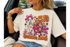 Skeleton Shopping Halloween PNG Tee Product Image 3