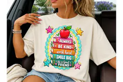 Teacher Books Apple PNG Sublimation Tee Product Image 3