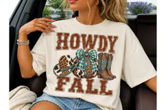Howdy Fall Western Pumpkin PNG Tee Product Image 3