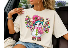 Cute Snowman Christmas PNG Tee Design Product Image 3