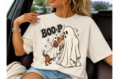 Boo-P Ghost Dog Halloween PNG Tee Product Image 3