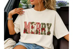 Merry Christmas Patchwork PNG Tee Design Product Image 3
