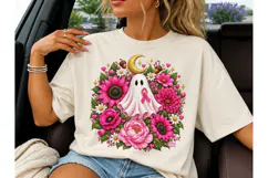 Floral Ghost Breast Cancer PNG Tee Product Image 3