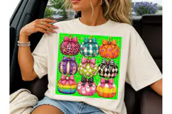 Colorful Halloween Pumpkins PNG Tee Product Image 6
