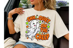 Shh Quiet On The Creep Ghost PNG Tee Product Image 1