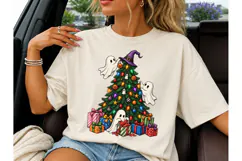 Halloween Christmas Ghost Tree PNG Shirt Product Image 3