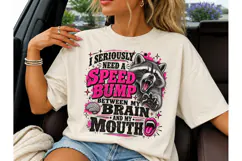 Speed Bump Brain Mouth Raccoon PNG Tee Product Image 1