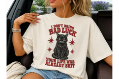 Funny Black Cat Bad Luck PNG Shirt Product Image 1