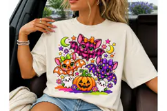 Cute Halloween Bats PNG Sublimation Tee Product Image 1