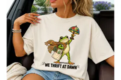 We Thrift At Dawn Frog PNG Shirt Product Image 3