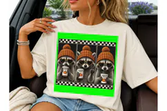 Raccoon Pumpkin Spice Fall PNG Tee Product Image 6