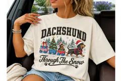 Dachshund Through The Snow PNG Shirt Product Image 3