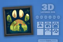 Dalmatian Dog Sitting at the Park Layered Papercut Product Image 2