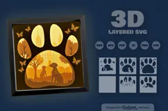 Dalmatian Dog Sitting at the Park Layered Papercut Product Image 3