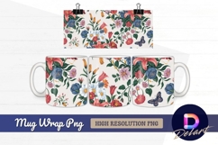 Elegant floral pattern for mug Mug Wrap PNG Product Image 1