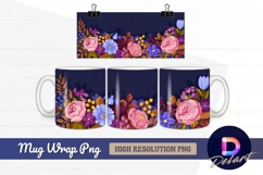 Floral ornament vector art for Mug Wrap PNG Product Image 1