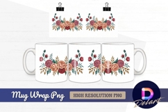 Watercolor floral arrangement for Mug Wrap PNG Product Image 1