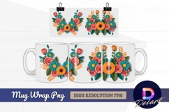 Papercut flower arrangement for Mug Wrap PNG Product Image 1