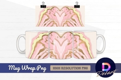 Abstract pink and gold marble Mug Wrap PNG Product Image 1