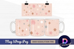 Stars sunbursts pattern Mug Wrap PNG Product Image 1
