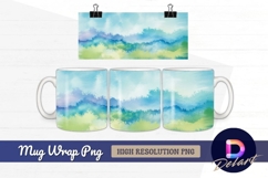 Abstract watercolor landscape for Mug Wrap PNG Product Image 1